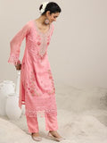 Libas Women'S Organza Kurta Set (49179_Pink Pink S