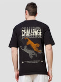 ADRO Oversize T Shirt for Men | Drop Shoulder T Shirt | Mens Oversize T-Shirt | 220 GSM Cotton Oversize Tshirt | Trendy Front and Back Printed T Shirt|OVR24-L1-CHL-BL-S Black,Black