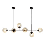 KCO Lighting 6-Light Modern Globe Sputnik Chandelier Mid Century Black Pendant Light Chandelier Dining Room Linear Pendant Light