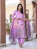 Gosriki Women'S Cotton Blend Printed Straight Kurta With Pant & Dupatta (Rml Purple-Nw-Gs_S_Purple_Small),Purple,,B0D3QPR6C3