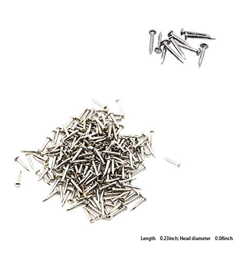 Tiny Wooden Nails for DIY Craft Projects, Antique Drawer Repairing, Mini Boxes Decorative Accessories[Set of 200pcs] (1 6mm, Si