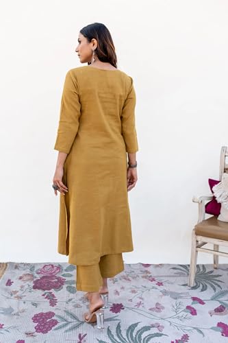 Anni Designer Women'S Rayon Viscose Printed Straight Kurta With Pant & Dupatta (Purika Yellow-Vks01_Xl_Yellow_X-Large),Yellow,XL,Rayon Viscose,Regular,