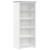 Vidaxl Bookcase Bookshelf For Living Room Storage Cabinet With Doors And Shelves Sideboard Modern Style Bodo White Solid Wood Pine 5-Tier -Like New