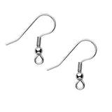 50 Stainless Surgical Steel Ball & Coil Fishhook Hook Earring Findings With Loop (Surgical Steel)
