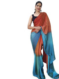 Satrani WomenS Chiffon Ready To Wear Saree With Unstitched Blouse Piece(3029S196N_Orange)