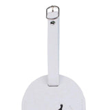 Loom Tree Portable Leather Luggage Tag Label Id Card Holder Boarding Tag Pendant White And Silver