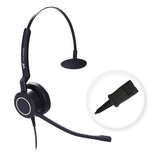 Mono Plantronic-QD Headset with Microphone - for Cables with Quick Disconnect Connector for Call Center Office (VTX100QD)