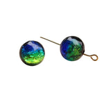 20pcs 12mm Blue Green Color Luminous Lampwork Glass Beads Handmde Glow in The Dark Loose Bead Round for Jewelry Bracelet Neckalc