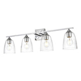 Living District Harris 4-Light Iron & Glass Bath Sconce In Chrome/Clear