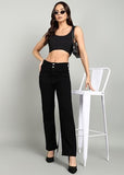 Nifty Women'S Denim Stretchable 2-Button Straight Fit Jeans (1472_Blk_30_Black_30)