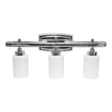 All The Rages Essentix 3-Light Metal Vanity Fixture With Opaque Shade In Chrome