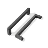 khtumeware 25 Pack 5 inch Center to Center Solid Matte Black Cabinet Pulls Slim Square Bar Drawer Handles Cabinet Handles Black 