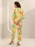 Libas Womens Printed Cotton Blend Co-Ord Set For Women Yellow M