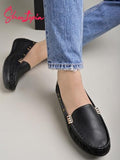 Shoetopia Upper Buckle Detailed Black Loafers For Women & Girls-Eu39,Black,6,B0D2RP1LDB