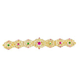 Gold Plated Stone Work Hip Belt For Women | Oddiyanam/Vaddanam Waist Belt For Saree, Bridal & Bharatanatyam DanceMulti Color