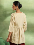 Libas Women'S Cotton Blend Yoke Design Regular Kurti (58232B Beige Beige 2Xl