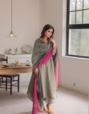 Gosriki Women'S Rayon Viscose Solid Straight Kurta With Pant & Dupatta (Mogul Grey-Vks04-Gs_M_Grey_Medium),Grey,,B0F7HMHXJK