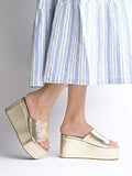 Shoetopia Embellished Sequence Detailed Golden Platform Heels For Women,Golden,2,B0C3RM8N9M