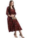 Gosriki Women'S Rayon Blend Anarkali Printed Kurta With Pant (Gunba Maroon-Gs_Xxl_Maroon_Xx-Large),Maroon,2,B0DJWH61LM