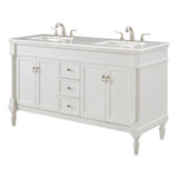Elegant Decor Lexington 60 Wood Single Bathroom Vanity In Antique White