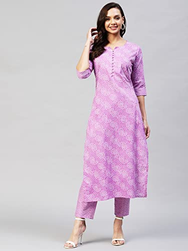 Anni Designer Women'S Cotton Blend Printed Straight Kurta With Pant Pack Of 2 (Combo-Wamurti-Mukh_Multicolor_Xx-Large),Multicolour,2XL,Cotton Blend,ANNI DESIGNER Women's Cotton Blend Printed Straight Kurta with Pant Pack Of 2 (Combo-Wamurti-Mukh),