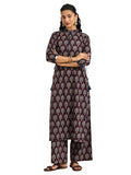 Libas Womens Printed Cotton Straight Kurta With Palazzos