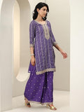Libas Women'S Silk Blend Kurta Sets (99265_Purple_Xl)