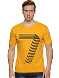 Adro Men'S 7 Number Design Printed T-Shirt (Rn23-M-777-Mu_Mustard_S)