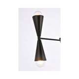 Living District Cade 6-Light Mid-Century Metal Pendant In Black