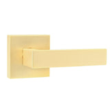 Leydebong 1 Pack Gold Door Lever Door Handle for Closets French Doors, Square Dummy Door Lever,Non-Turning Single Side Pull, Eas