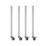 AmGood Galvanized Steel Leg for Work Tables | Set of 4 Legs (35 Legs 4 Pack, Casters), Metal, LEGS-35-CASTERS