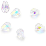 100pcs Adabele Austrian 8mm Faceted Teardrop Crystal Beads Clear AB Compatible with 5500 Swarovski Crystals Preciosa