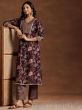 Libas Women'S Silk Blend Kurta Set (36814 Burgundy M