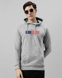 Adro Men'S Cotton Blend Neck Hooded Sweatshirt (H24-Flag-Gr_Grey
