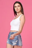Toplot Women'S Solid Ribbed Round Neck Sleeveless Slim Fit Tank Top (Tank-Top-5069-White-S),White,,B0BS3GKDDW