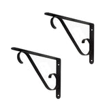 UniShop UniArt Heavy Duty Metal Shelf Bracket for Open Shelving (Black, Pack of 2, 12 Inch)