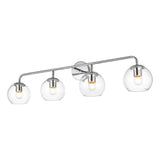 Living District Genesis 4-Light Iron & Glass Bath Sconce In Chrome/Clear