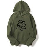 Adro Stay Wild Design Printed Hoodies/Sweatshirts For Men & Women (H20-M-Sww-Ol_Olive_Xl)