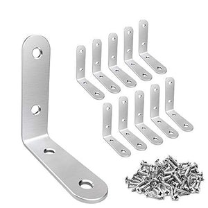 Luckin 20-Pack Corner Brackets 2 Inch, L Brackets For Shelves, Wood, Furniture, 304 Stainless Steel?Corner Brace?With Screws