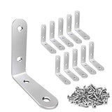 Luckin 20-Pack Corner Brackets 2 Inch, L Brackets For Shelves, Wood, Furniture, 304 Stainless Steel?Corner Brace?With Screws