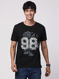 Adro Graphic Printed T-Shirt For Men - 100% Cotton, Regular Fit, Soft Breathable Fabric. (Rn23-M-98-Bl_Black_L)