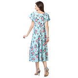 Oomph! Women'S Western & Fusion Wear Midi Dresses For Women Beach Blue - Md57,Pale Blue,Pale Blue,Xl