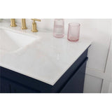 Elegant Decor Lexington 42 Solid Wood Single Bathroom Vanity In Blue