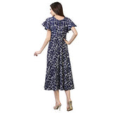 Oomph! Women'S Western & Fusion Wear Midi Dresses For Women Beach Blue - Md62,Navy BlueApparel,L