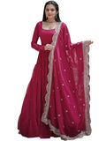 Wedani Georgette Solid Anarkali Kurta Set For Women Pink,PINK,M