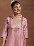 Libas Women'S Silk Blend Kurta Set (Gs972_Pink Pink M