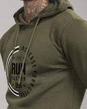 Adro Men'S Cotton Neck Hooded Sweatshirt (H24-Fast-Ol_Olive