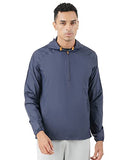 Pumpd Mens All-Purpose Windcheater With Front Zip Closure & Hoodie -With Self Packing Kit,Wavy Navy,Wavy Navy,Xl