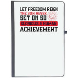 Udnag Ruled Notebook Diary Independance Day | Let Freedom Reign. The Sun Never Set On So Glorious A Human Achievement, [A5 80P