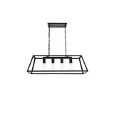 Elegant Lighting Living District Resolute 4-Light Mid-Century Metal Pendant In Black